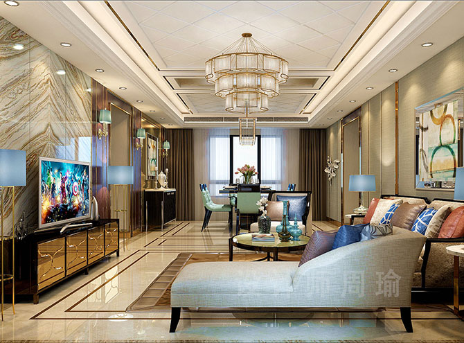 骚B臃美欧美世纪江尚三室两厅168平装修设计效果欣赏